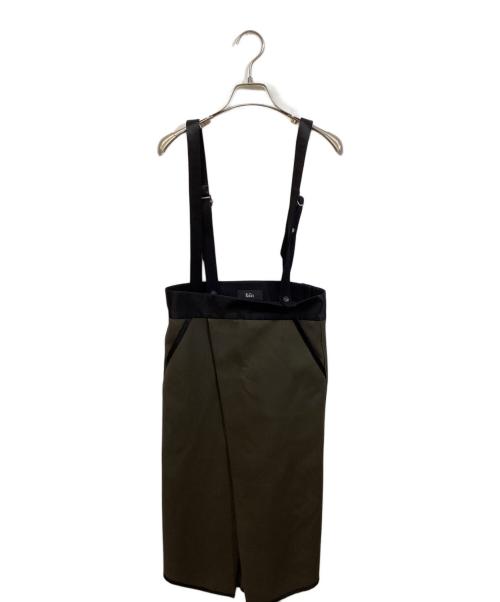 THE RERACS（ザ リラクス）THE RERACS (ザ リラクス) サスペンダースカート オリーブ サイズ:	SIZE 38の古着・服飾アイテム