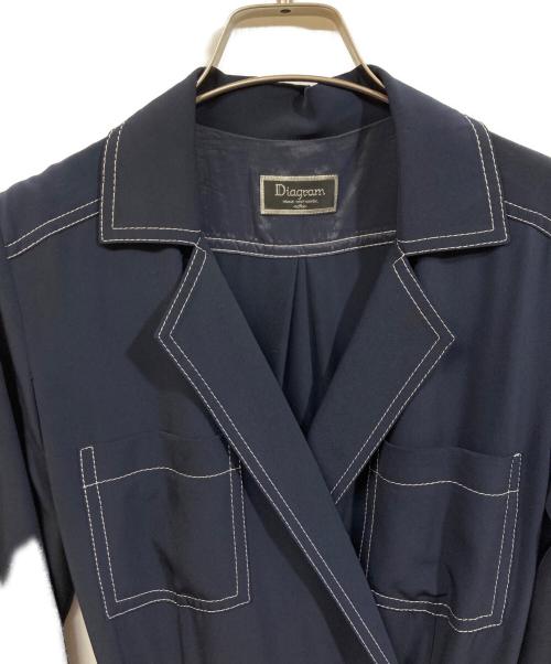 Diagram（ダイアグラム）Diagram (ダイアグラム) ブラウスワンピース ネイビー サイズ:	SIZE 36の古着・服飾アイテム