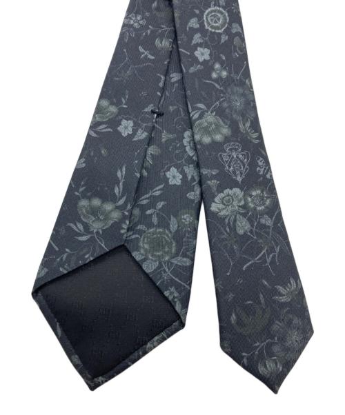 GUCCI（グッチ）GUCCI (グッチ) プリント シルク タイ ブラック サイズ:実寸をご確認くださいの古着・服飾アイテム