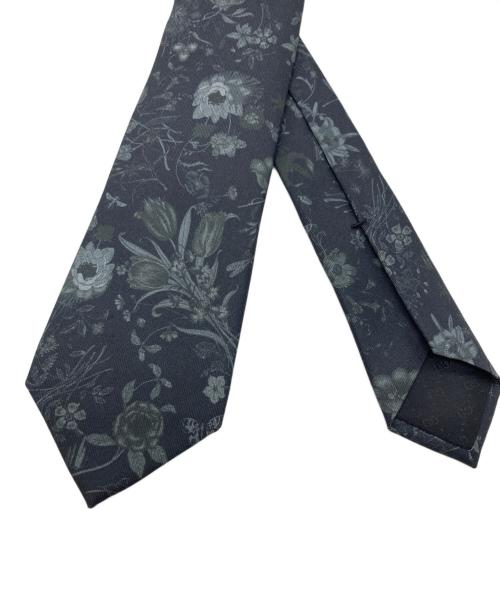 GUCCI（グッチ）GUCCI (グッチ) プリント シルク タイ ブラック サイズ:実寸をご確認くださいの古着・服飾アイテム