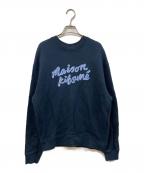 maison kitsuneメゾンキツネ）の古着「Handwriting Crew Sweatshirt」｜ネイビー