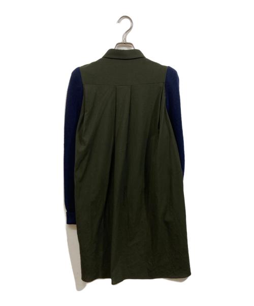 sacai（サカイ）sacai (サカイ) Suiting Mix Shirt グリーン×ネイビー サイズ:	SIZE 2の古着・服飾アイテム