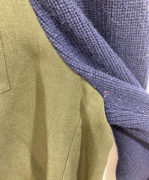 sacai（サカイ）sacai (サカイ) Suiting Mix Shirt グリーン×ネイビー サイズ:	SIZE 2の古着・服飾アイテム