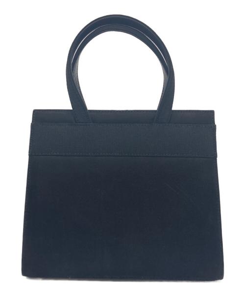 Salvatore Ferragamo（サルヴァトーレ フェラガモ）Salvatore Ferragamo (サルヴァトーレ フェラガモ) ヌバックヴァラリボンハンドバッグ ブラックの古着・服飾アイテム