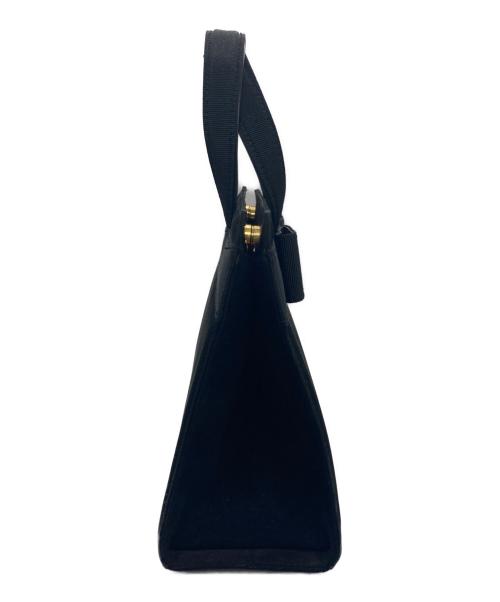Salvatore Ferragamo（サルヴァトーレ フェラガモ）Salvatore Ferragamo (サルヴァトーレ フェラガモ) ヌバックヴァラリボンハンドバッグ ブラックの古着・服飾アイテム