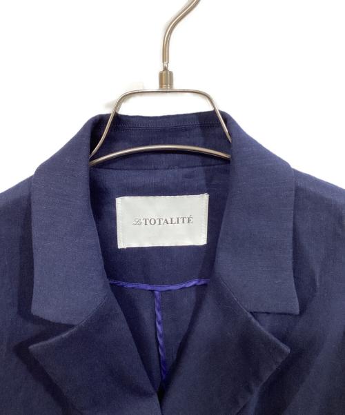 La TOTALITE（ラ ト―タリテ）La TOTALITE (ラ ト―タリテ) 麻レーヨンダブルブレストジャケット ネイビー サイズ:SIZE 38の古着・服飾アイテム