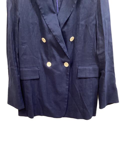 La TOTALITE（ラ ト―タリテ）La TOTALITE (ラ ト―タリテ) 麻レーヨンダブルブレストジャケット ネイビー サイズ:SIZE 38の古着・服飾アイテム