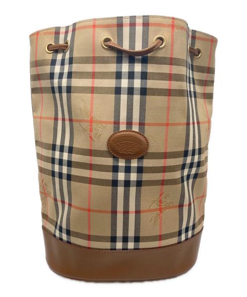 Burberry's（バーバリーズ）Burberry's (バーバリーズ) ノバチェック 巾着型ショルダーバッグ ベージュの古着・服飾アイテム