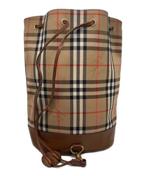 Burberry's（バーバリーズ）Burberry's (バーバリーズ) ノバチェック 巾着型ショルダーバッグ ベージュの古着・服飾アイテム