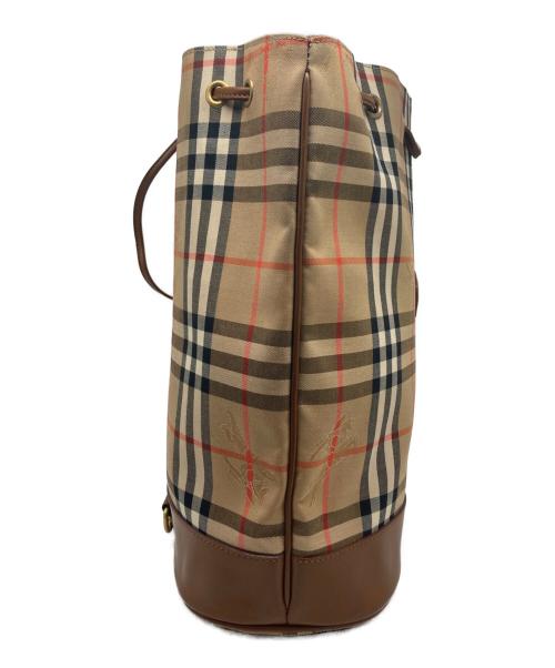Burberry's（バーバリーズ）Burberry's (バーバリーズ) ノバチェック 巾着型ショルダーバッグ ベージュの古着・服飾アイテム