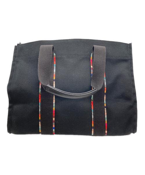 PS Paul Smith（ＰＳポールスミス）PS Paul Smith (ＰＳポールスミス) マルチストライプハンドバッグ ブラックの古着・服飾アイテム