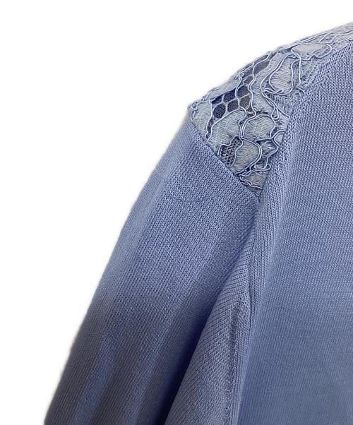ANAYI（アナイ）ANAYI (アナイ) アイビーレースポロ衿ニット スカイブルー サイズ:	SIZE 38の古着・服飾アイテム