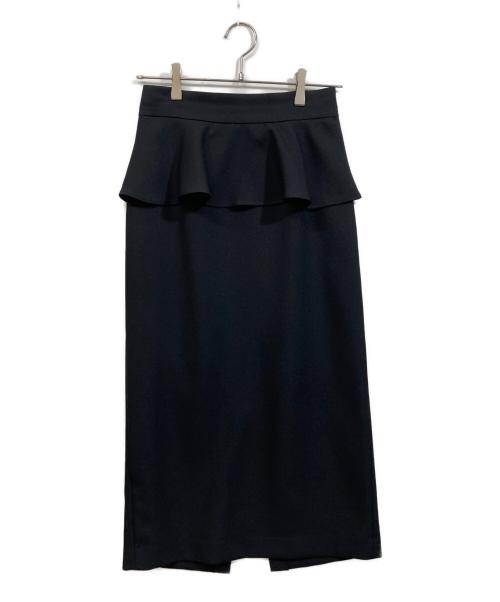 NOLLEY'S（ノーリーズ）NOLLEY'S (ノーリーズ) ウォッシャブルペプラムタイトミディスカート ブラック サイズ:SIZE 38の古着・服飾アイテム