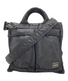PORTER（ポーター）の古着「SQUARE TOTE BAG/スクエアトートバッグ」｜ブラック