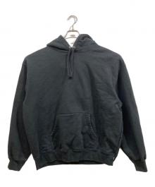 SUPREME（シュプリーム）の古着「Satin Applique Hooded Sweatshirt」｜ブラック
