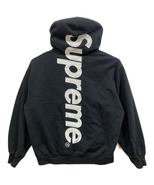 SUPREME（シュプリーム）Supreme (シュプリーム) Satin Applique Hooded Sweatshirt ブラック サイズ:SIZE Lの古着・服飾アイテム
