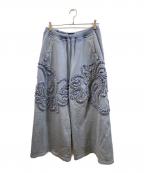 TAAKKターク）の古着「SCULPTURAL EMBROIDERY WIDE PANTS」｜ネイビー