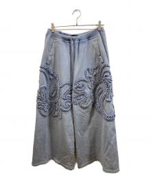 TAAKK（ターク）の古着「SCULPTURAL EMBROIDERY WIDE PANTS」｜ネイビー