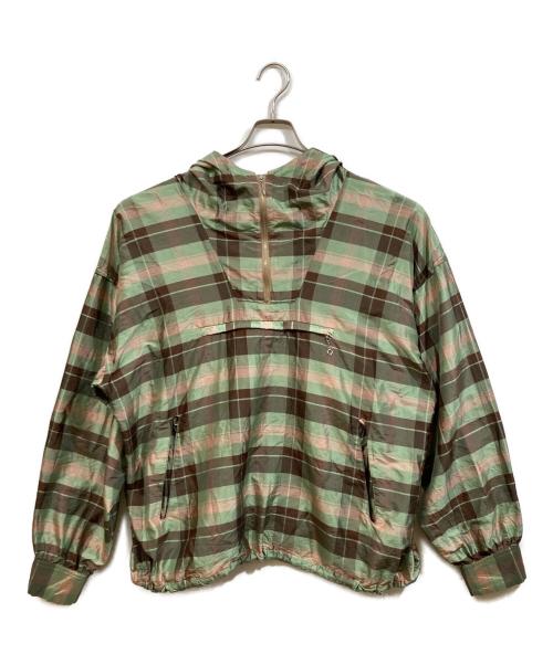NICENESS（ナイスネス）NICENESS (ナイスネス) Silk Check Anorak グリーン サイズ:Mの古着・服飾アイテム