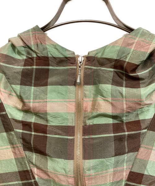 NICENESS（ナイスネス）NICENESS (ナイスネス) Silk Check Anorak グリーン サイズ:Mの古着・服飾アイテム