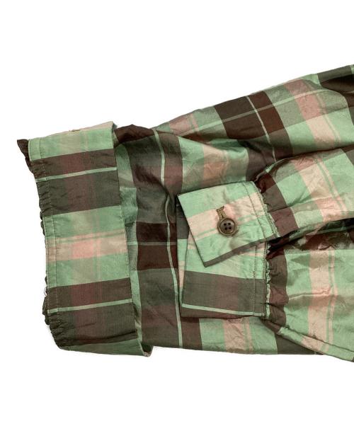 NICENESS（ナイスネス）NICENESS (ナイスネス) Silk Check Anorak グリーン サイズ:Mの古着・服飾アイテム