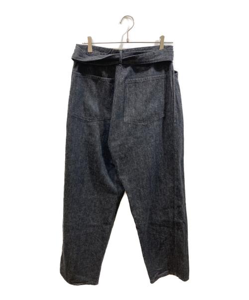 COMOLI（コモリ）COMOLI (コモリ) デニム ベルテッドパンツ ブラック サイズ:SIZE 2の古着・服飾アイテム
