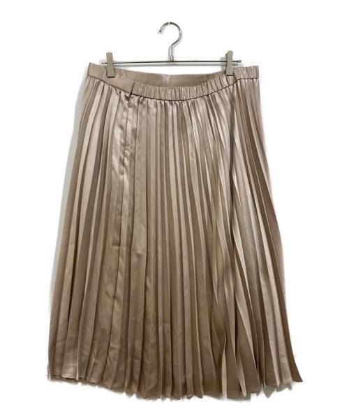 23区（ニジュウサンク）23区 (ニジュウサンク) レザーライク プリーツスカート ベージュ サイズ:	SIZE 50の古着・服飾アイテム