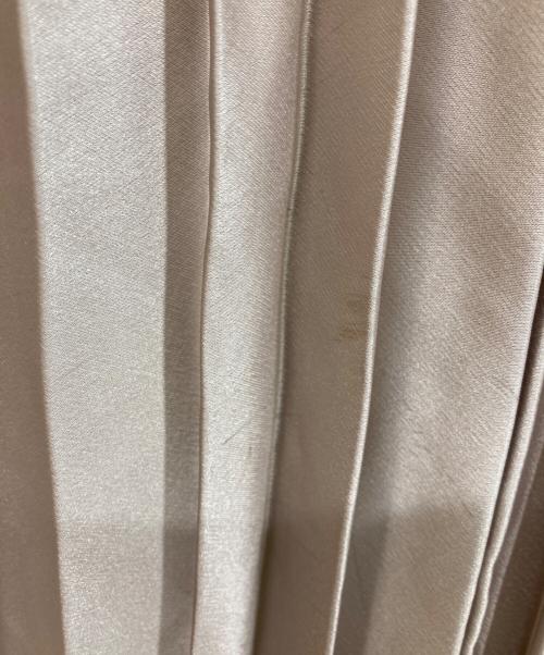 23区（ニジュウサンク）23区 (ニジュウサンク) レザーライク プリーツスカート ベージュ サイズ:	SIZE 50の古着・服飾アイテム