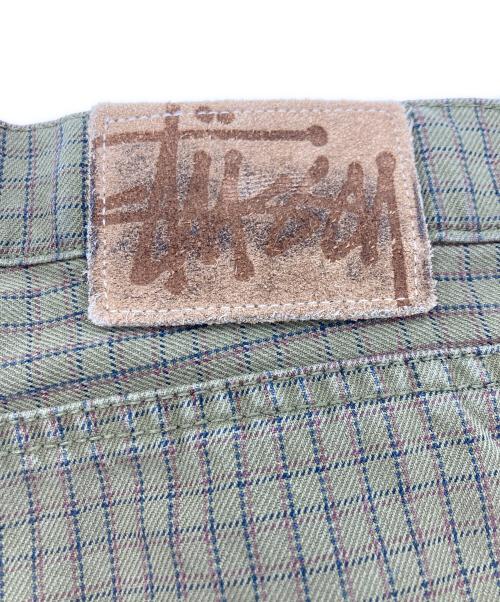 stussy（ステューシー）stussy (ステューシー) チェックパンツ グリーン サイズ:W32の古着・服飾アイテム