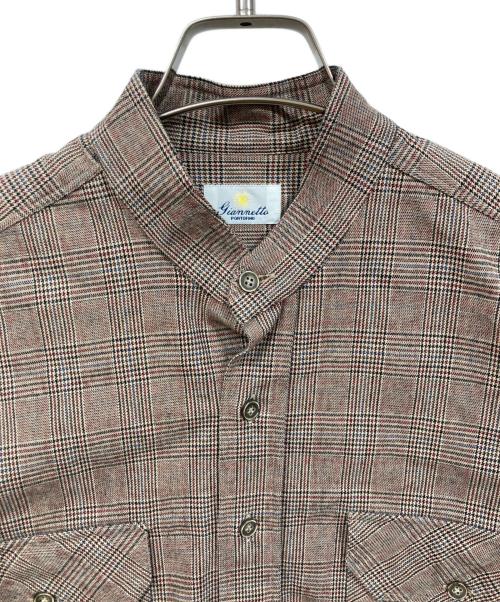 giannetto（ジャンネット）giannetto (ジャンネット) チェックシャツ ベージュ サイズ:	SIZE Mの古着・服飾アイテム