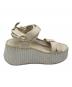 中古・古着 Chloe (クロエ) MANA プラットフォームストラップウェッジサンダル ベージュ サイズ:SIZE 38：15000円