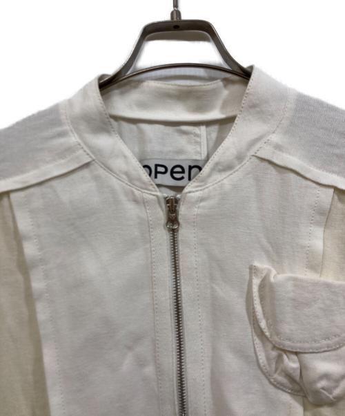 openyy（オープンワイワイ）openyy (オープンワイワイ) LINEN PANELED BOMBER アイボリー サイズ:Sの古着・服飾アイテム