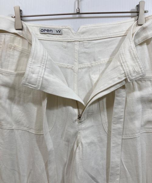 openyy（オープンワイワイ）openyy (オープンワイワイ) Linen Cargo Pants アイボリー サイズ:SIZE Mの古着・服飾アイテム
