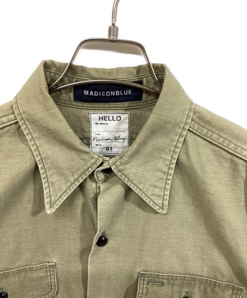 MADISON BLUE（マディソンブルー）MADISON BLUE (マディソンブルー) HAMPTON BACK SATIN SHIRT オリーブ サイズ:SIZE 01の古着・服飾アイテム