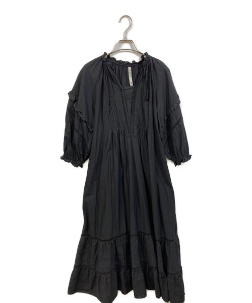 MUVEIL（ミュベール）MUVEIL (ミュベール) ストライプレースワンピース ブラック サイズ:	SIZE 38の古着・服飾アイテム