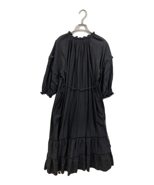 MUVEIL（ミュベール）MUVEIL (ミュベール) ストライプレースワンピース ブラック サイズ:	SIZE 38の古着・服飾アイテム