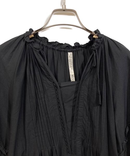 MUVEIL（ミュベール）MUVEIL (ミュベール) ストライプレースワンピース ブラック サイズ:	SIZE 38の古着・服飾アイテム