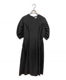 MUVEIL（ミュベール）の古着「トライアングルレースワンピース」｜ブラック