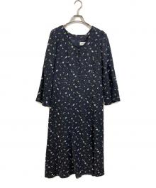 MUVEIL（ミュベール）の古着「ネコプリントワンピース」｜ネイビー