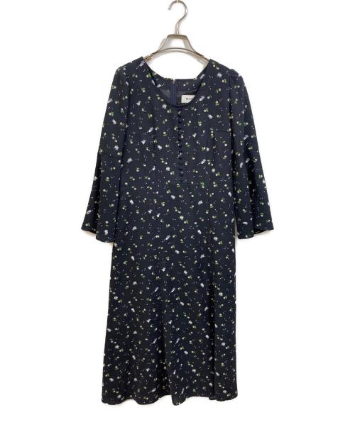 MUVEIL（ミュベール）MUVEIL (ミュベール) ネコプリントワンピース ネイビー サイズ:	SIZE 38の古着・服飾アイテム