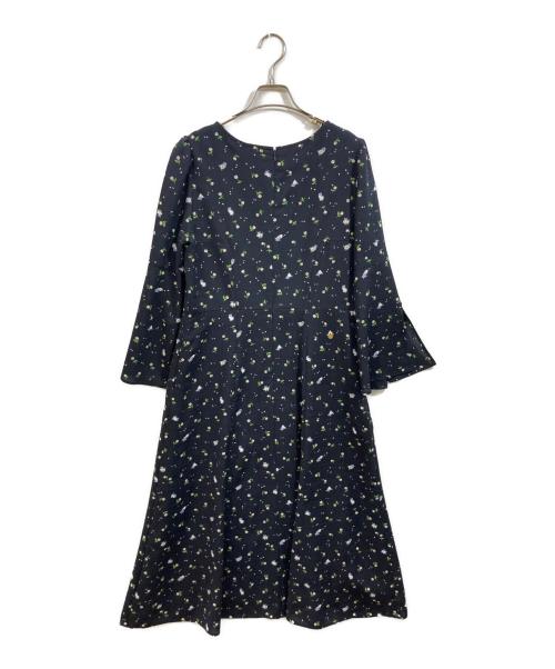 MUVEIL（ミュベール）MUVEIL (ミュベール) ネコプリントワンピース ネイビー サイズ:	SIZE 38の古着・服飾アイテム