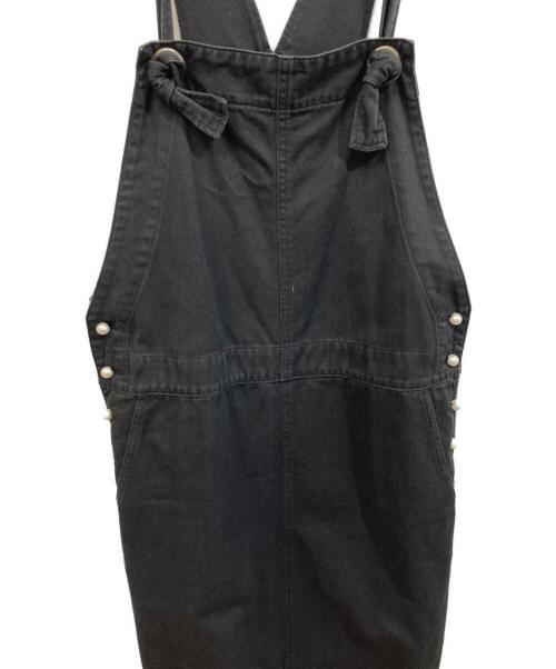 MUVEIL（ミュベール）MUVEIL (ミュベール) パールボタンサロペット ブラック サイズ:SIZE 38の古着・服飾アイテム