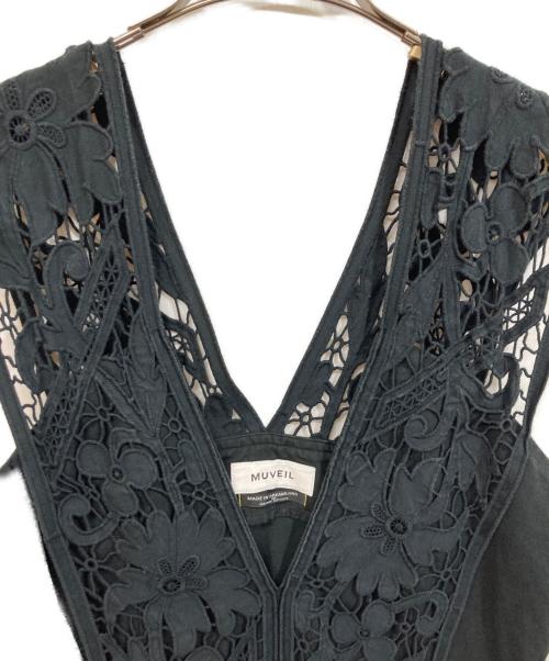 MUVEIL（ミュベール）MUVEIL (ミュベール) レースサロペット ブラック サイズ:	SIZE 38の古着・服飾アイテム