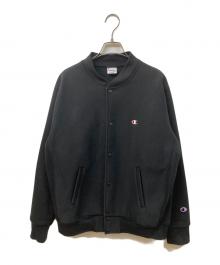 Champion（チャンピオン）の古着「スナップスウェットジャケット」｜ブラック