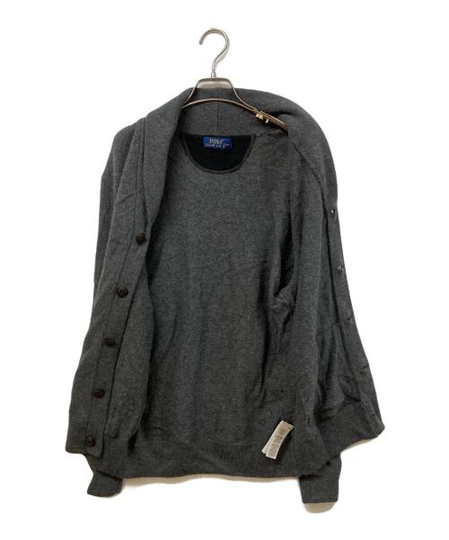 POLO RALPH LAUREN（ポロ・ラルフローレン）POLO RALPH LAUREN (ポロ・ラルフローレン) ショールカラーニットカーディガン グレー サイズ:	SIZE Sの古着・服飾アイテム