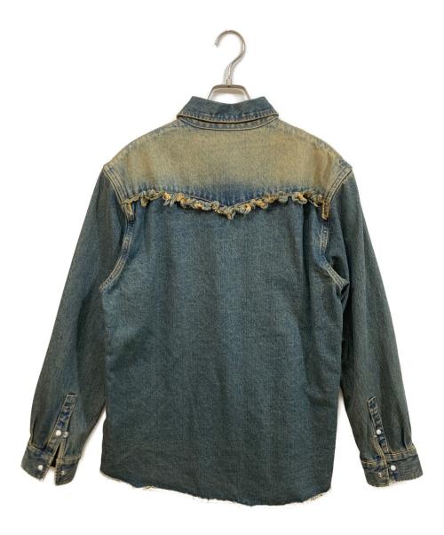 JUN/NAKAYAMA（ジュン ナカヤマ）JUN/NAKAYAMA (ジュン ナカヤマ) FRINGE DENIM SHIRTS/ヴィンテージライクデニムシャツ インディゴ サイズ:SIZE 46の古着・服飾アイテム