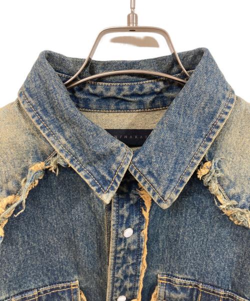 JUN/NAKAYAMA（ジュン ナカヤマ）JUN/NAKAYAMA (ジュン ナカヤマ) FRINGE DENIM SHIRTS/ヴィンテージライクデニムシャツ インディゴ サイズ:SIZE 46の古着・服飾アイテム