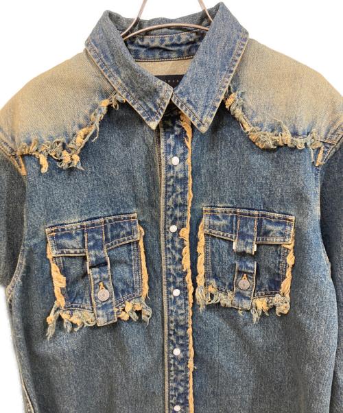 JUN/NAKAYAMA（ジュン ナカヤマ）JUN/NAKAYAMA (ジュン ナカヤマ) FRINGE DENIM SHIRTS/ヴィンテージライクデニムシャツ インディゴ サイズ:SIZE 46の古着・服飾アイテム