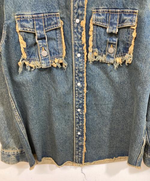 JUN/NAKAYAMA（ジュン ナカヤマ）JUN/NAKAYAMA (ジュン ナカヤマ) FRINGE DENIM SHIRTS/ヴィンテージライクデニムシャツ インディゴ サイズ:SIZE 46の古着・服飾アイテム