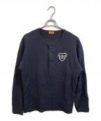 HUMAN MADEヒューマンメイド）の古着「HENLEY NECK L/S T-SHIRT」｜ブラック